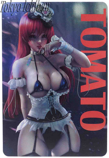sexy card acg embossed red waifu