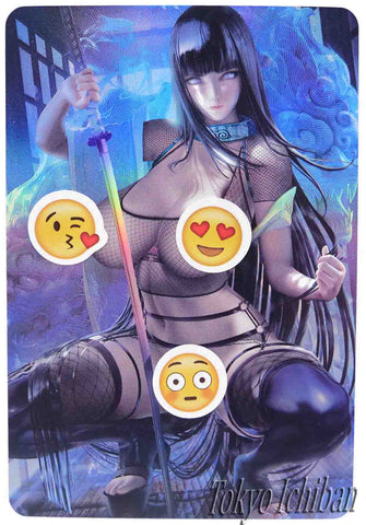 Naruto Shippuden Doujin Naked Sexy Hentai Hinata with Katana (explicit card)