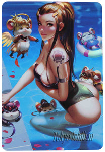 Overwatch Sexy Card D.VA on the Pool