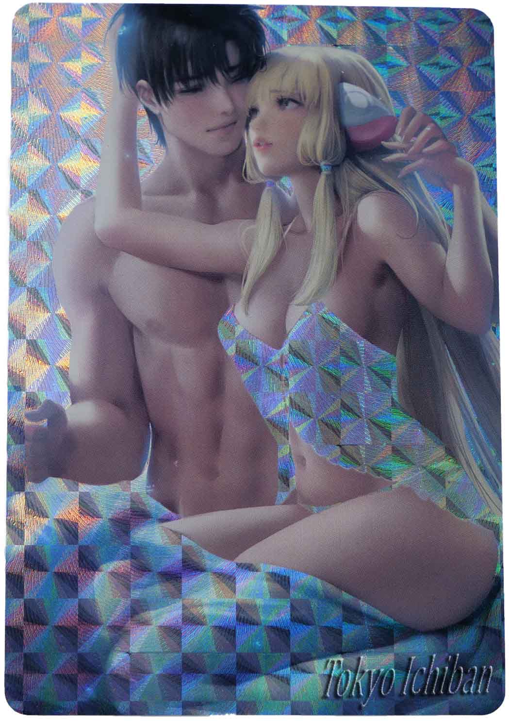 Clamp Chobits Sexy Trading Card Hideki & Chii metallic effects double-sided