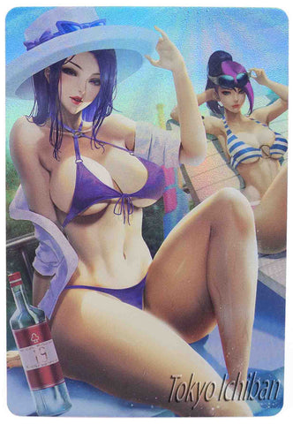 sexy card acg beauty 1 league of legends akali caitlyn