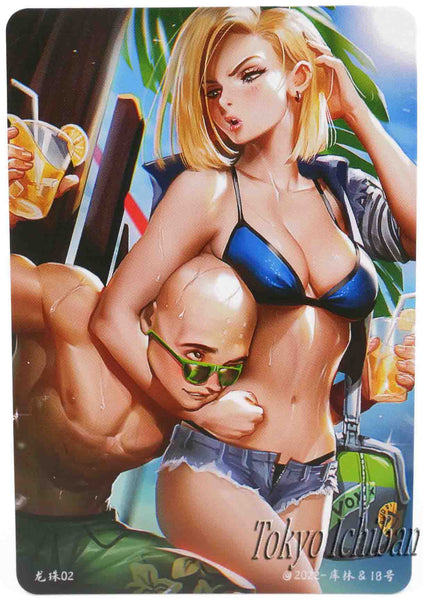 dragon ball z card krillin with android 18 2/9