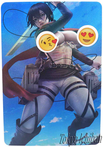 attack on titan sexy card mikasa ackerman 7/9