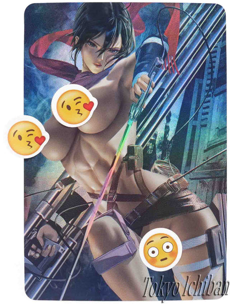 attack on titan sexy card mikasa ackerman 8/9