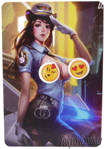 sexy card overwatch dva police dress