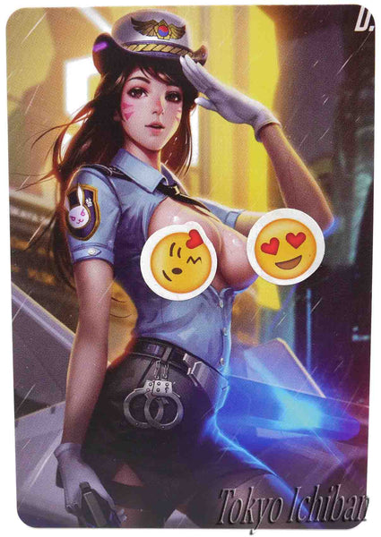 sexy card overwatch dva police dress