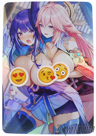 Sexy Card Genshin Impact Shogun Raiden & Yae Miko Cartoon Edition - 6/9