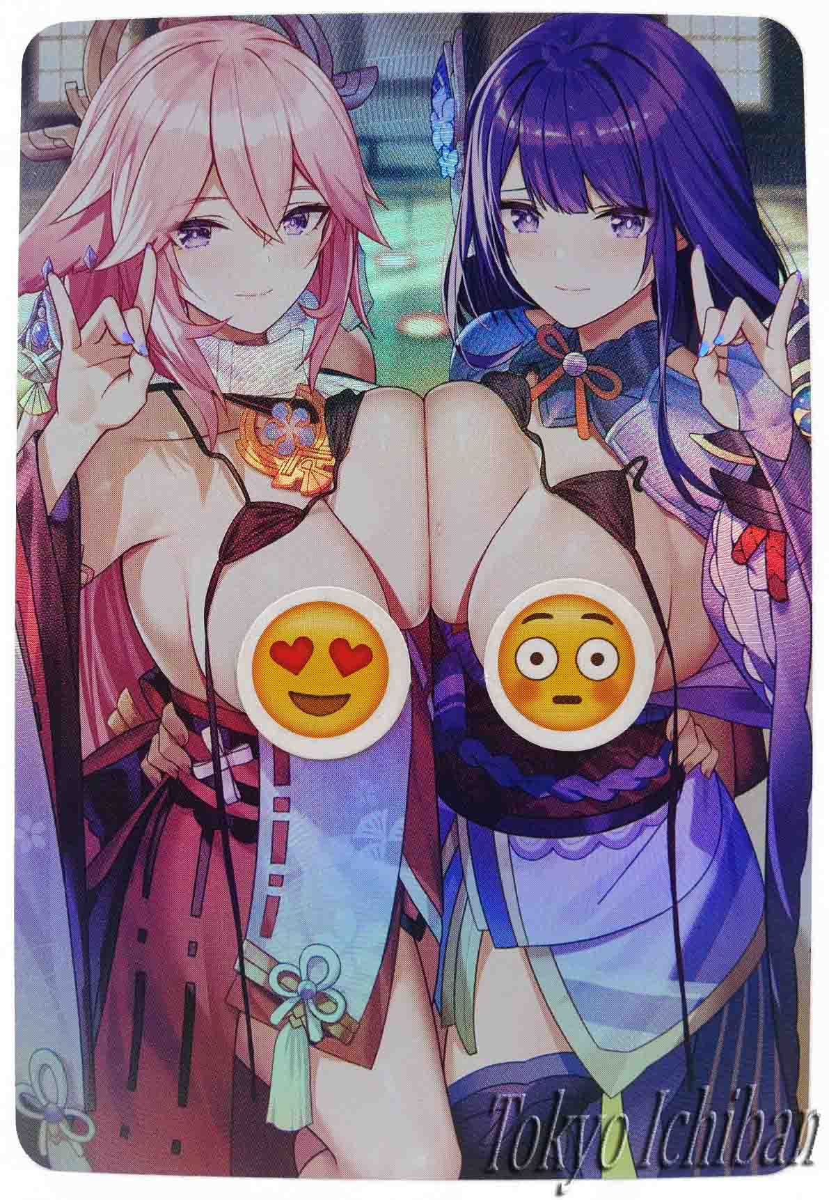 Sexy Card Genshin Impact Shogun Raiden & Yae Miko Cartoon Edition - 7/9